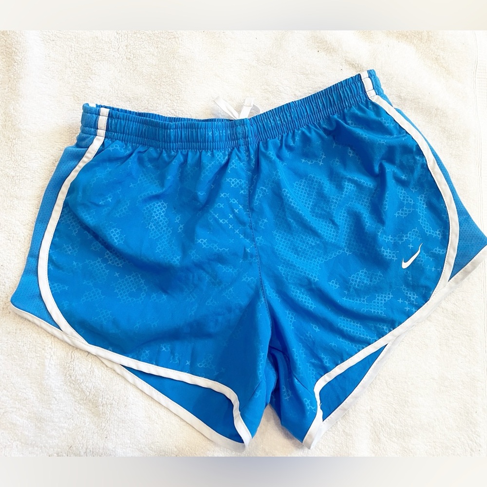 Royal Blue white girls youth Medium Nike dry fit shorts athletic wear